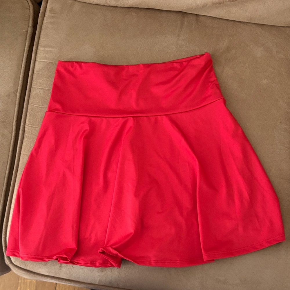 Women's Red High-Waisted Skirt